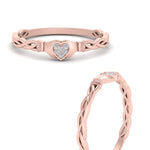 Load image into Gallery viewer, petite-claddagh-heart-diamond-rings-in-rose-gold-FD10965R-NL-RG