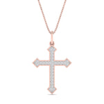 Load image into Gallery viewer, petite-diamond-cross-pendant-in-rose-gold-FDPD10868ANGLE1-NL-RG