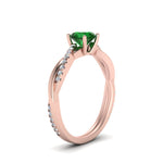 Load image into Gallery viewer, petite-twisted-round-emerald-engagement-diamond-ring-in-rose-gold-FD8253RORGEM-NL-RG.jpg