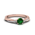 Load image into Gallery viewer, petite-twisted-round-emerald-engagement-diamond-ring-in-rose-gold-FD8253RORGEM-NL-RG.jpg