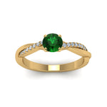 Load image into Gallery viewer, petite-twisted-round-emerald-engagement-diamond-ring-in-yellow-gold-FD8253RORGEM-NL-YG.jpg