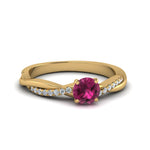 Load image into Gallery viewer, petite-twisted-round-pink-sapphire-engagement-diamond-ring-in-yellow-gold-FD8253RORGPS-NL-YG.jpg