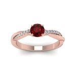Load image into Gallery viewer, petite-twisted-ruby-round-engagement-diamond-ring-in-rose-gold-FD8253RORGRD-NL-RG.jpg