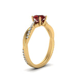 Load image into Gallery viewer, petite-twisted-ruby-round-engagement-diamond-ring-in-yellow-gold-FD8253RORGRD-NL-YG.jpg