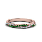 Load image into Gallery viewer, petite-twisted-vine-stacking-diamond-ring-with-emerald-in-rose-gold-FD8233BGEMGR-NL-RG