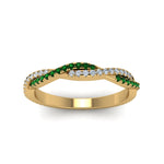 Load image into Gallery viewer, petite-twisted-vine-stacking-diamond-ring-with-emerald-in-yellow-gold-FD8233BGEMGR-NL-YG