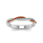 Load image into Gallery viewer, petite-twisted-vine-stacking-diamond-ring-with-orange-sapphire-in-white-gold-FD8233BGSAOR-NL-WG