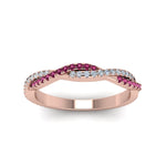 Load image into Gallery viewer, petite-twisted-vine-stacking-diamond-ring-with-pink-sapphire-in-rose-gold-FD8233BGSADRPI-NL-RG