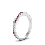Load image into Gallery viewer, petite-twisted-vine-stacking-diamond-ring-with-pink-sapphire-in-white-gold-FD8233BGSADRPI-NL-WG