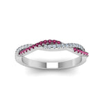Load image into Gallery viewer, petite-twisted-vine-stacking-diamond-ring-with-pink-sapphire-in-white-gold-FD8233BGSADRPI-NL-WG