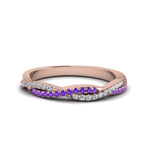 Load image into Gallery viewer, petite-twisted-vine-stacking-diamond-ring-with-purple-topaz-in-rose-gold-FD8233BGVITO-NL-RG