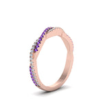 Load image into Gallery viewer, petite-twisted-vine-stacking-diamond-ring-with-purple-topaz-in-rose-gold-FD8233BGVITO-NL-RG