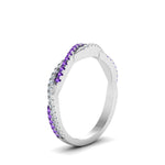 Load image into Gallery viewer, petite-twisted-vine-stacking-diamond-ring-with-purple-topaz-in-white-gold-FD8233BGVITO-NL-WG
