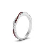 Load image into Gallery viewer, petite-twisted-vine-stacking-diamond-ring-with-ruby-in-white-gold-FD8233BGRUDR-NL-WG