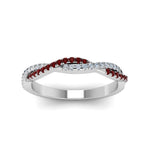 Load image into Gallery viewer, petite-twisted-vine-stacking-diamond-ring-with-ruby-in-white-gold-FD8233BGRUDR-NL-WG