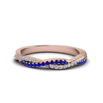 Load image into Gallery viewer, petite-twisted-vine-stacking-diamond-ring-with-sapphire-in-rose-gold-FD8233BGSABL-NL-RG