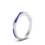 Load image into Gallery viewer, petite-twisted-vine-stacking-diamond-ring-with-sapphire-in-white-gold-FD8233BGSABL-NL-WG