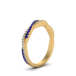 Load image into Gallery viewer, petite-twisted-vine-stacking-diamond-ring-with-sapphire-in-yellow-gold-FD8233BGSABL-NL-YG