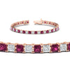 Load image into Gallery viewer, pink-sapphire-basket-tennis-11-ct.-square-cut-bracelet-in-rose-gold-FDBRC10450PRGSADRPIANGLE2-11.00CT-NL-RG_28400c63-0fc7-4d9e-815b-72c80cfbf6d9