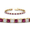 Load image into Gallery viewer, pink-sapphire-basket-tennis-11-ct.-square-cut-bracelet-in-yellow-gold-FDBRC10450PRGSADRPIANGLE2-11.00CT-NL-YG_b90dd354-0019-4413-8f59-420e7de686e5