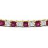 Load image into Gallery viewer, pink-sapphire-basket-tennis-11-ct.-square-cut-bracelet-in-yellow-gold-FDBRC10450PRGSADRPIANGLE5-11.00CT-NL-YG_a324d937-551a-4ab9-bbe5-2e372be835b3