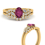 Load image into Gallery viewer, pink-sapphire-bezel-wedding-ring-set-in-yellow-gold-FDENS3110OVGSADRPI-NL-YG-GS.jpg