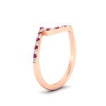 Load image into Gallery viewer, pink-sapphire-curved-swirl-wedding-band-in-rose-gold-fdens7806robgsadrpiangle2-nl-rg.jpg?v=1759992439