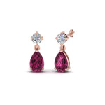 Load image into Gallery viewer, pink-sapphire-pear-drop-stud-diamond-earring-in-rose-gold-FDEAR8386GSADRPI-NL-RG-GS
