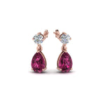 Load image into Gallery viewer, pink-sapphire-pear-drop-stud-diamond-earring-in-rose-gold-FDEAR8386GSADRPI-NL-RG-GS