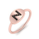 Load image into Gallery viewer, Pinky Initial Diamond Signet Ring