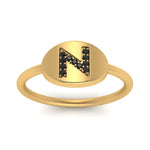 Load image into Gallery viewer, Pinky Initial Diamond Signet Ring