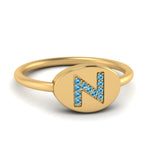 Load image into Gallery viewer, Pinky Initial Diamond Signet Ring