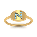 Load image into Gallery viewer, Pinky Initial Diamond Signet Ring