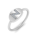 Load image into Gallery viewer, Pinky Initial Diamond Signet Ring