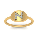Load image into Gallery viewer, Pinky Initial Diamond Signet Ring