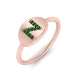Load image into Gallery viewer, Pinky Initial Diamond Signet Ring