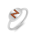 Load image into Gallery viewer, Pinky Initial Diamond Signet Ring