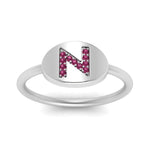 Load image into Gallery viewer, Pinky Initial Diamond Signet Ring