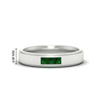 Load image into Gallery viewer, princess-cut-3-stone-emerald-mens-wedding-ring-in-white-gold-fdm10340prgemgr-nl-wg-hw