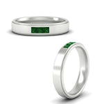 Load image into Gallery viewer, princess-cut-3-stone-emerald-mens-wedding-ring-in-white-gold-fdm10340prgemgrangle3-nl-wg