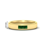Load image into Gallery viewer, princess-cut-3-stone-emerald-mens-wedding-ring-in-yellow-gold-fdm10340prgemgr-nl-yg-hw