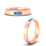 Load image into Gallery viewer, princess-cut-3-stone-ice-blue-topaz-mens-wedding-ring-in-rose-gold-fdm10340prgicbltoangle3-nl-rg