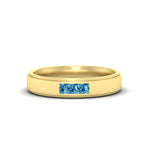 Load image into Gallery viewer, princess-cut-3-stone-ice-blue-topaz-mens-wedding-ring-in-yellow-gold-fdm10340prgicblto-nl-yg