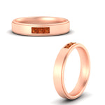 Load image into Gallery viewer, princess-cut-3-stone-orange-sapphire-mens-wedding-ring-in-rose-gold-fdm10340prgsaorangle3-nl-rg