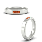 Load image into Gallery viewer, princess-cut-3-stone-orange-sapphire-mens-wedding-ring-in-white-gold-fdm10340prgsaorangle3-nl-wg