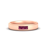 Load image into Gallery viewer, princess-cut-3-stone-pink-sapphire-mens-wedding-ring-in-rose-gold-fdm10340prgsadrpi-nl-rg