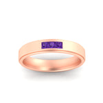 Load image into Gallery viewer, princess-cut-3-stone-purple-amethyst-mens-wedding-ring-in-rose-gold-fdm10340prgvitoangle5-nl-rg
