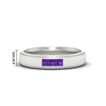 Load image into Gallery viewer, princess-cut-3-stone-purple-amethyst-mens-wedding-ring-in-white-gold-fdm10340prgvito-nl-wg-hw