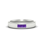 Load image into Gallery viewer, princess-cut-3-stone-purple-amethyst-mens-wedding-ring-in-white-gold-fdm10340prgvito-nl-wg