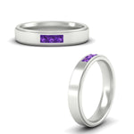 Load image into Gallery viewer, princess-cut-3-stone-purple-amethyst-mens-wedding-ring-in-white-gold-fdm10340prgvitoangle3-nl-wg